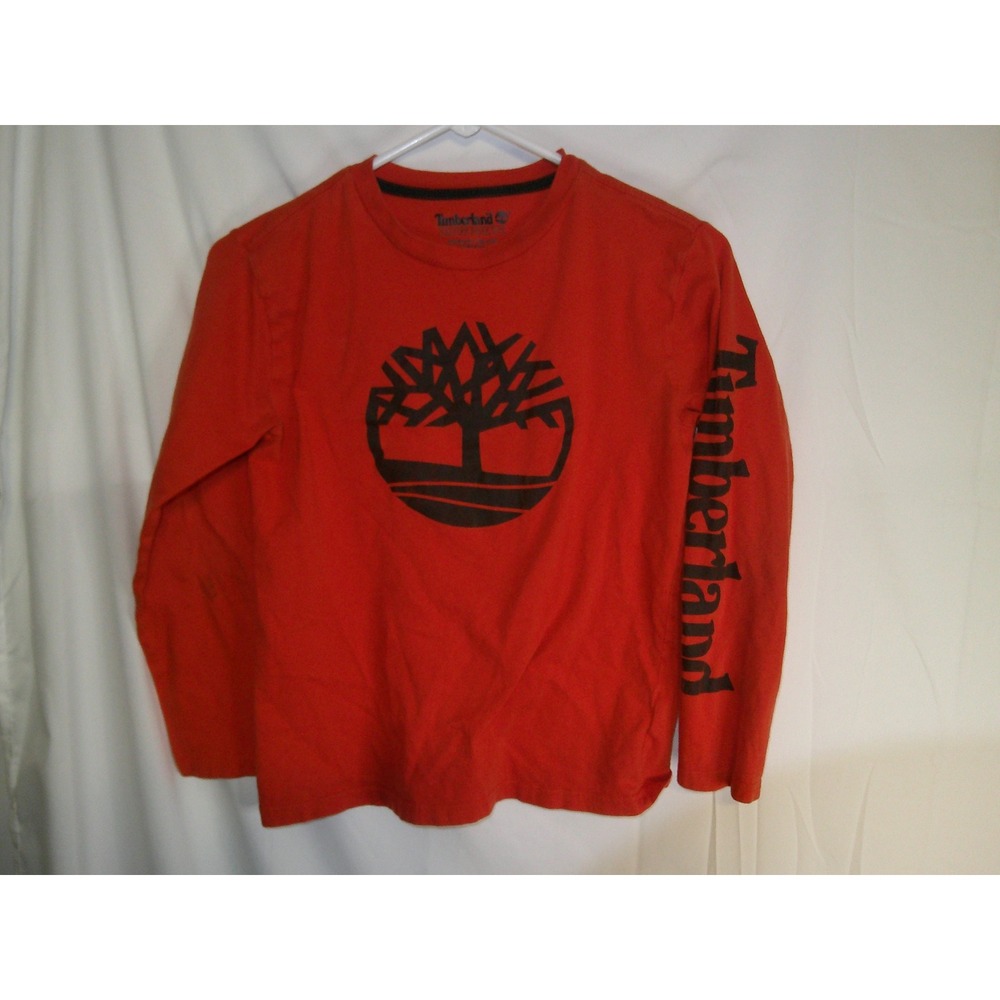 Timberland Kids Long Sleeve T-Shirt Orange Tree‎ Logo Graphic Top